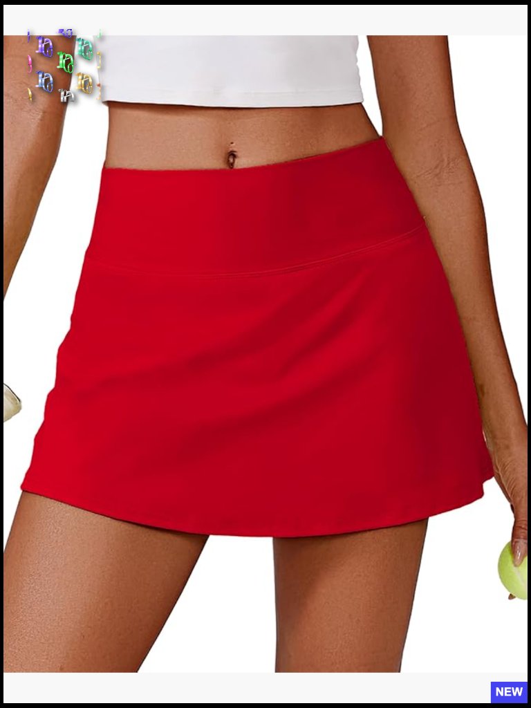 High Waisted Tennis Skort With Pockets Stretchy Athletic Skirt For Running